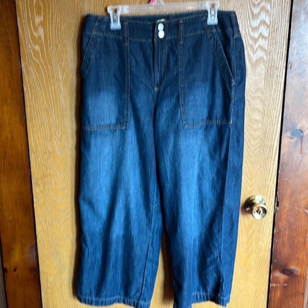 Seven7 Med/Dark Blue Wide Leg Jeans Size 8